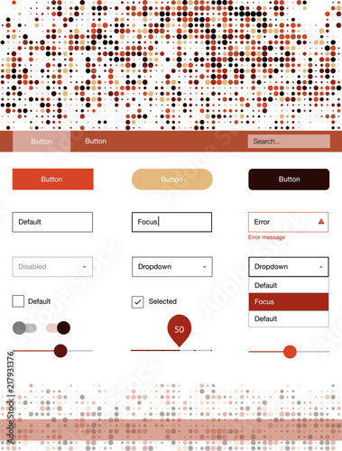 Light Red, Yellow vector style guide with circles.