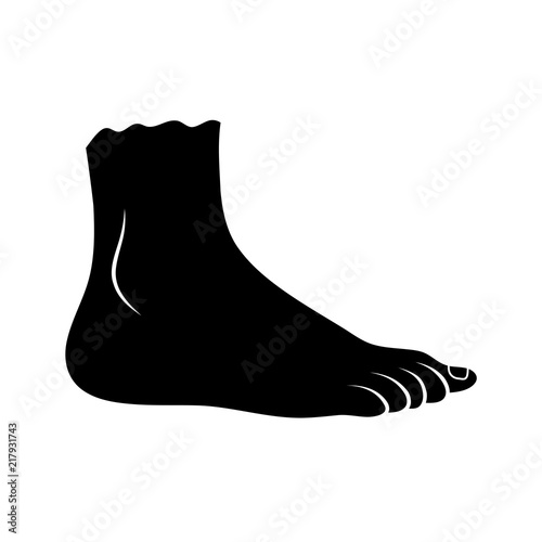 foot  icon silhouette design isolated on white background