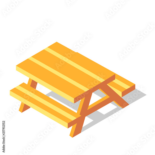 Picnic table Isometric illustration