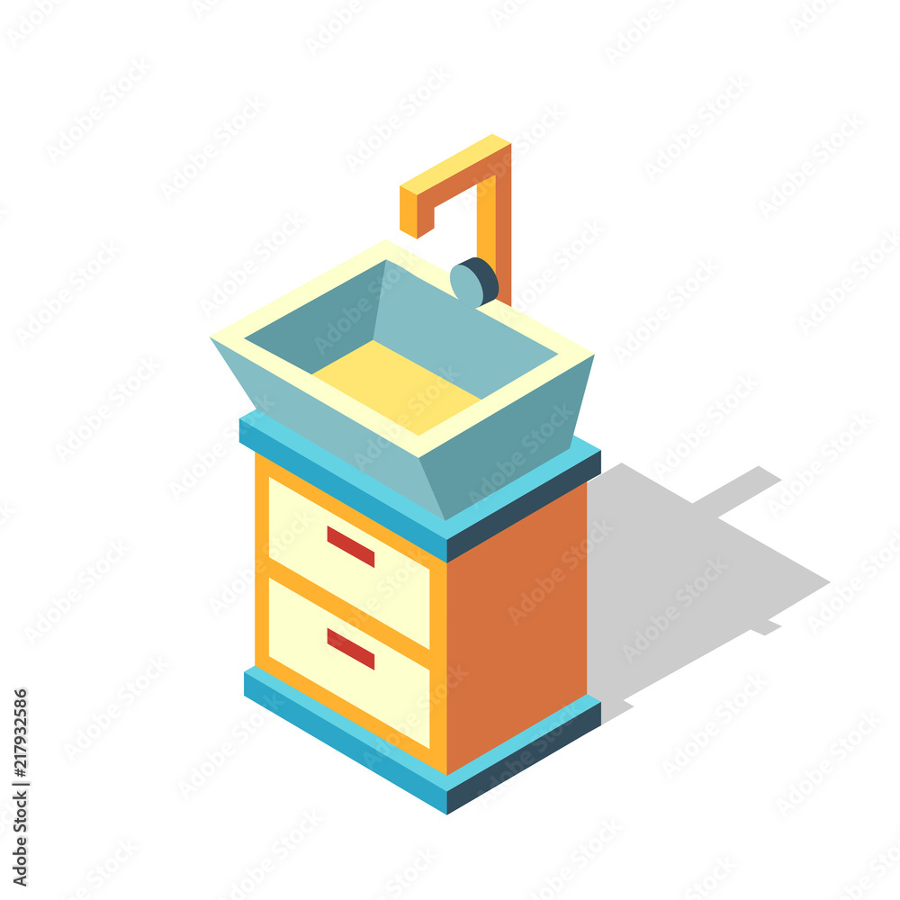 Washstand Isometric illustration Washstand Isometric illustration
