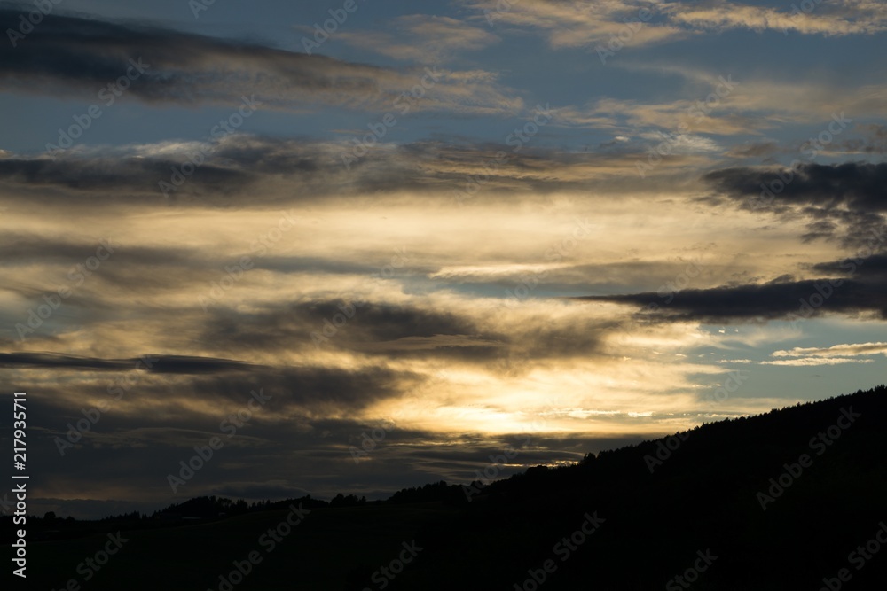 Sunrise and sunset over the hills and town. Slovakia Sunrise and sunset over the hills and town. Slovakia
