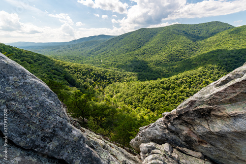 Views from the top of the Buzzard Rock hike on Massanutten Mountain in the Appalachian Mountains of western Virginia, near Shenandoah National Park and Front Royal