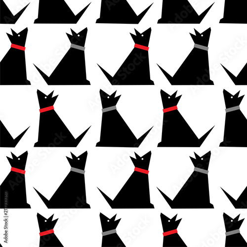 Cute dogs pattern. Vector background. Urban backdrop for textile