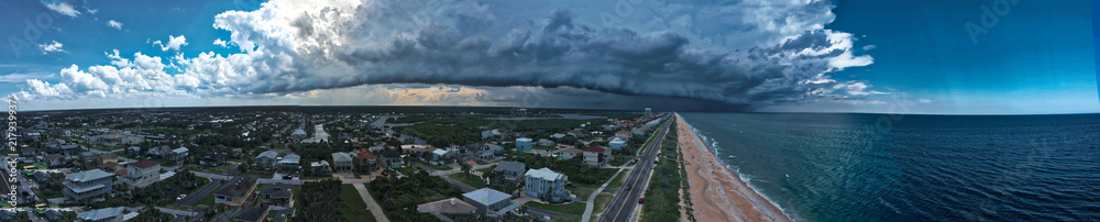 Panorama of Storm on the coast