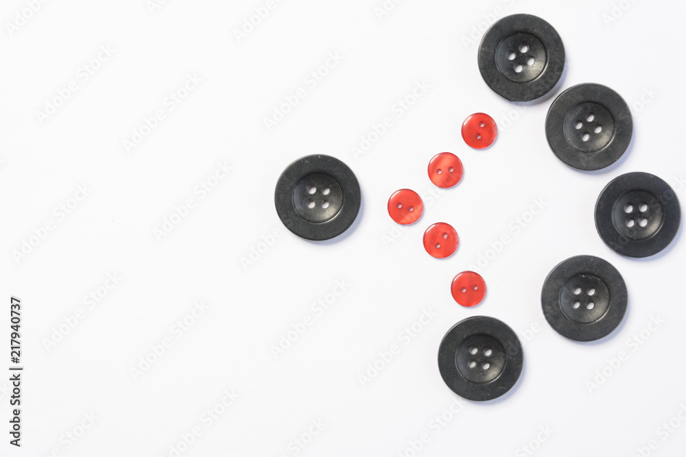 black buttons for sewing on a white background black buttons for sewing on a white background