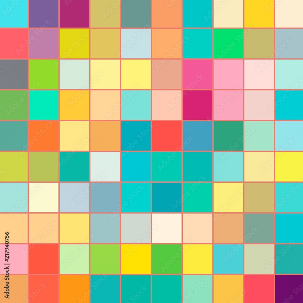Pixel 2d pattern. Multiple colors. Illustration backdrop.