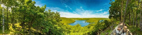 Panorama of the Rursee in the Eifel in summer