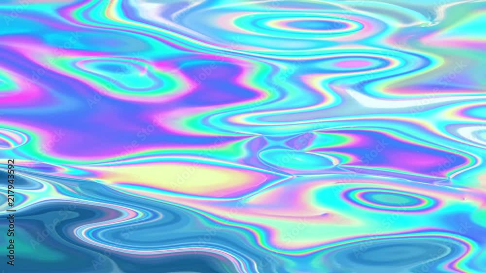Liquid Holographic pastel color animation rendering