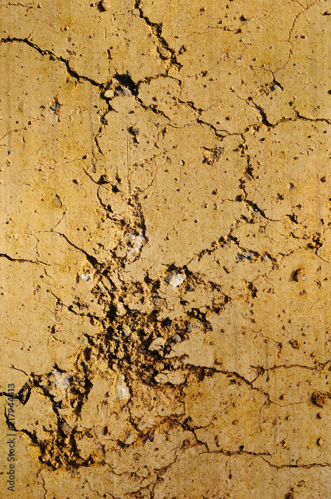 Closeup of cracked and dried out brown sandy soil. Closeup of cracked and dried out brown sandy soil.