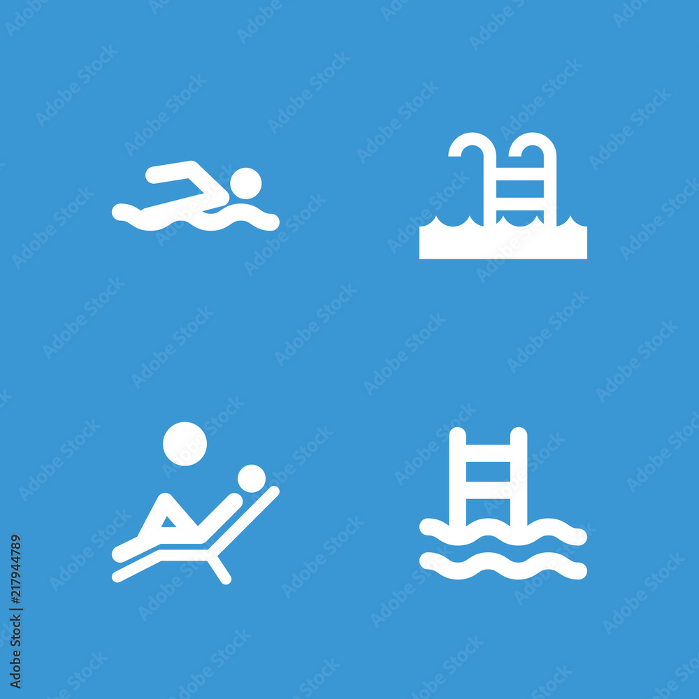 Collection of 4 pool filled icons Collection of 4 pool filled icons