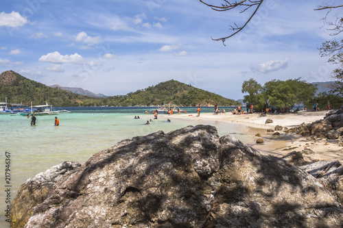 Beautiful water on philippine beach near Coron photo