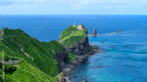 Plakat w ramie 夏の神威岬 シャコタンブルー / 北海道 積丹町