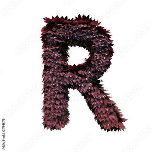 Foliage Letter  3D Rendering