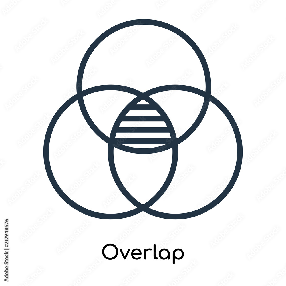 Overlap icon vector isolated on white background, Overlap sign , line symbols or linear logo design in outline style