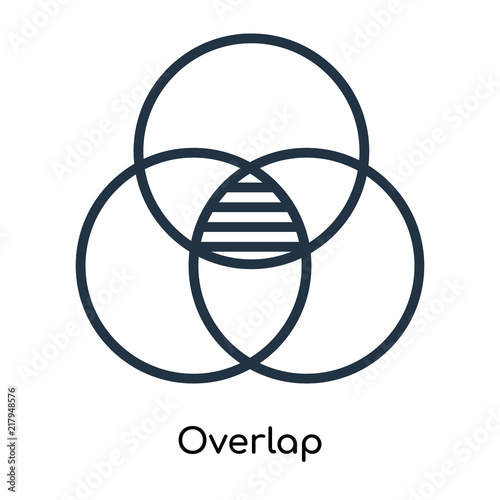 Overlap icon vector isolated on white background, Overlap sign , line symbols or linear logo design in outline style