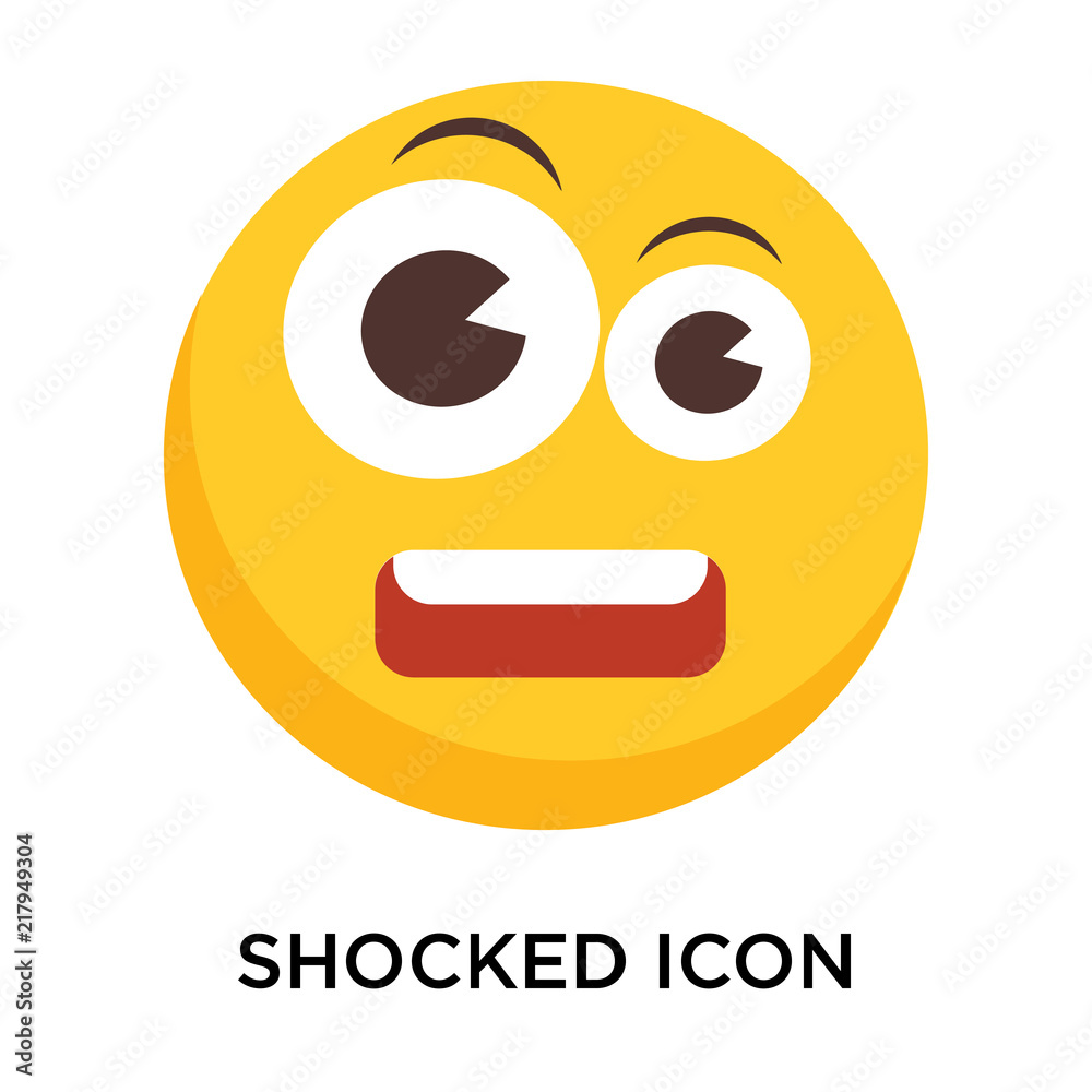 Fototapeta premium Shocked icon vector isolated on white background, Shocked sign