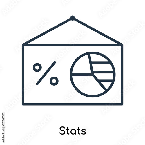Stats icon vector isolated on white background, Stats sign , thin symbols or lined elements in outline style