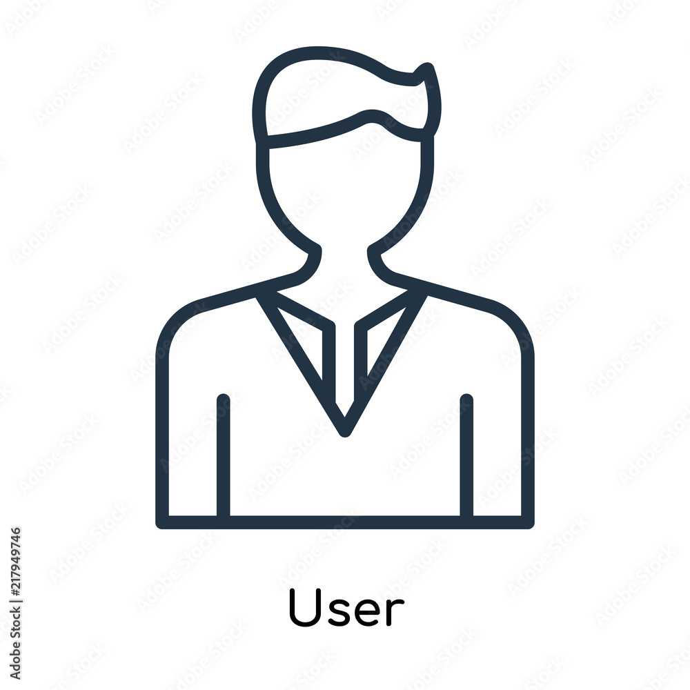User icon vector isolated on white background, User sign , line symbols or linear logo design in outline style
