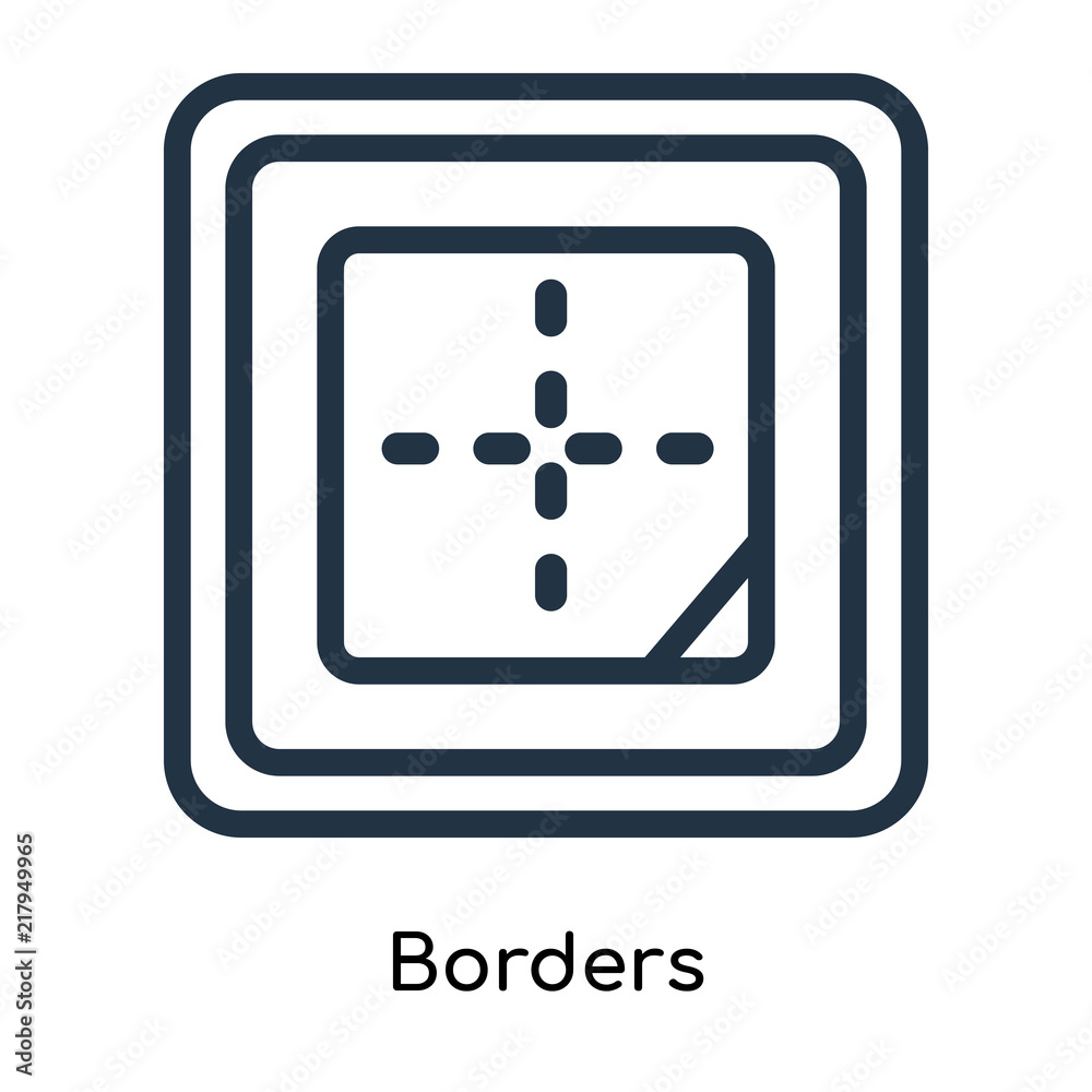 Borders icon vector isolated on white background, Borders sign , line symbols or linear logo design in outline style Borders icon vector isolated on white background, Borders sign , line symbols or linear logo design in outline style
