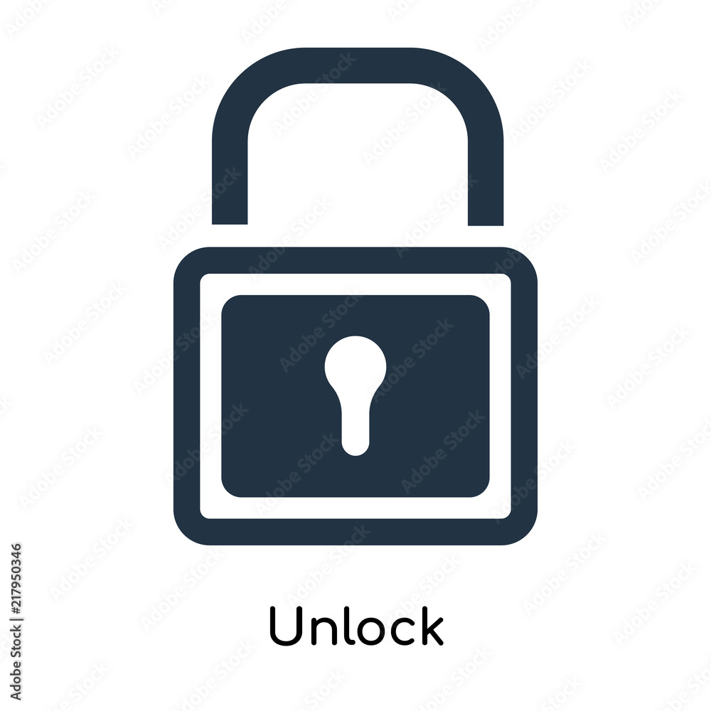 Unlock icon vector isolated on white background, Unlock sign Unlock icon vector isolated on white background, Unlock sign