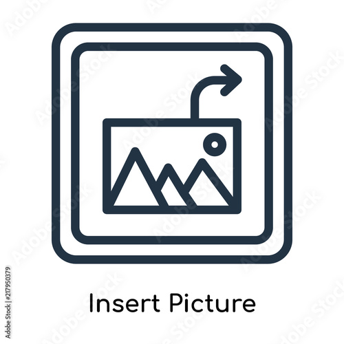 Insert Picture icon vector isolated on white background, Insert Picture sign , line symbols or linear logo design in outline style