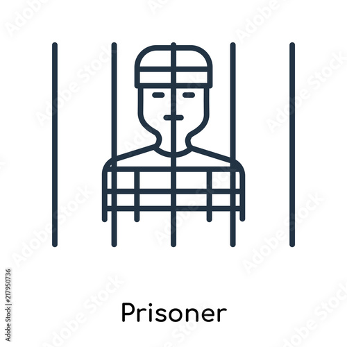 Prisoner icon vector isolated on white background, Prisoner sign , thin symbols or lined elements in outline style