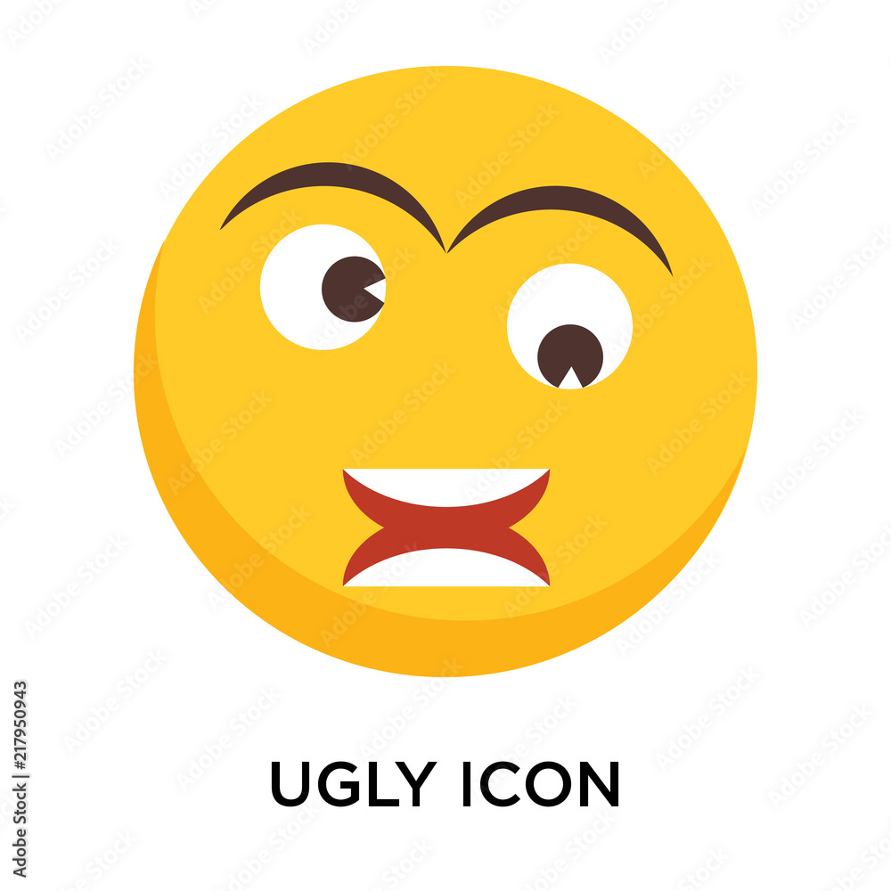 Fototapeta premium Ugly icon vector isolated on white background, Ugly sign