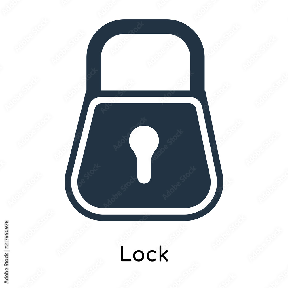 Lock icon vector isolated on white background, Lock sign Lock icon vector isolated on white background, Lock sign