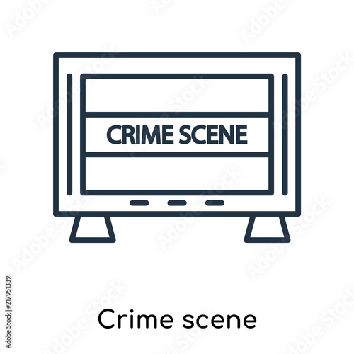 Crime scene icon vector isolated on white background, Crime scene sign , thin symbols or lined elements in outline style