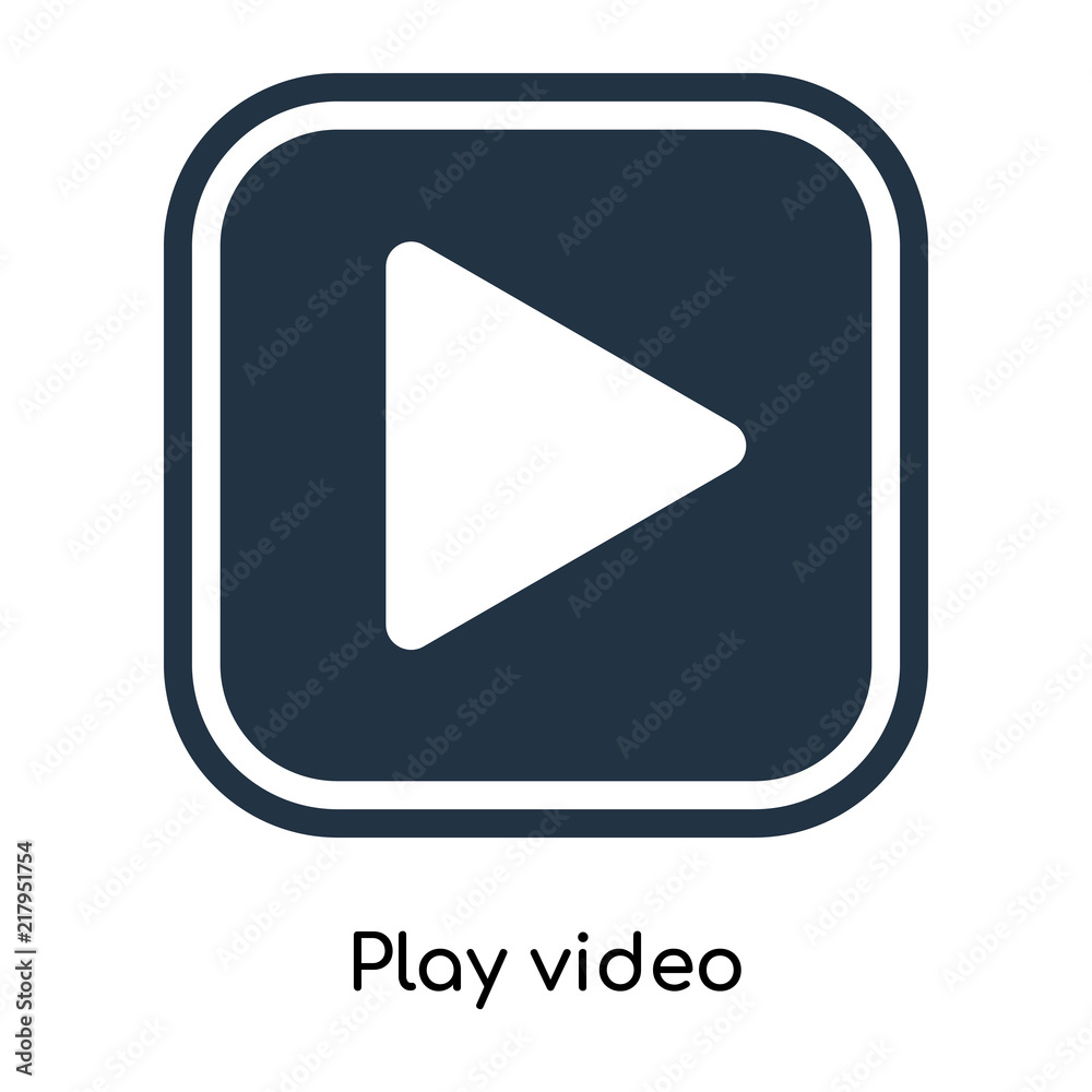 Play video icon vector isolated on white background, Play video sign Play video icon vector isolated on white background, Play video sign