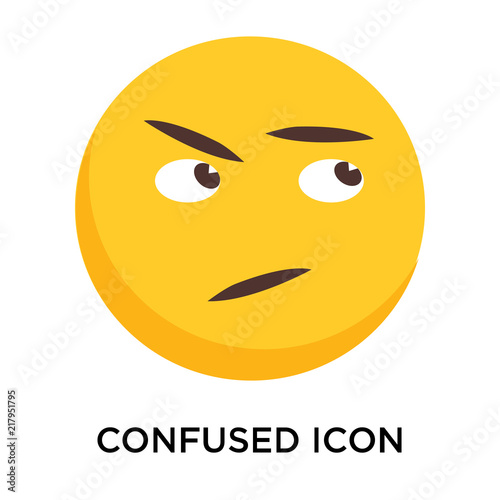 Confused icon vector isolated on white background, Confused sign
