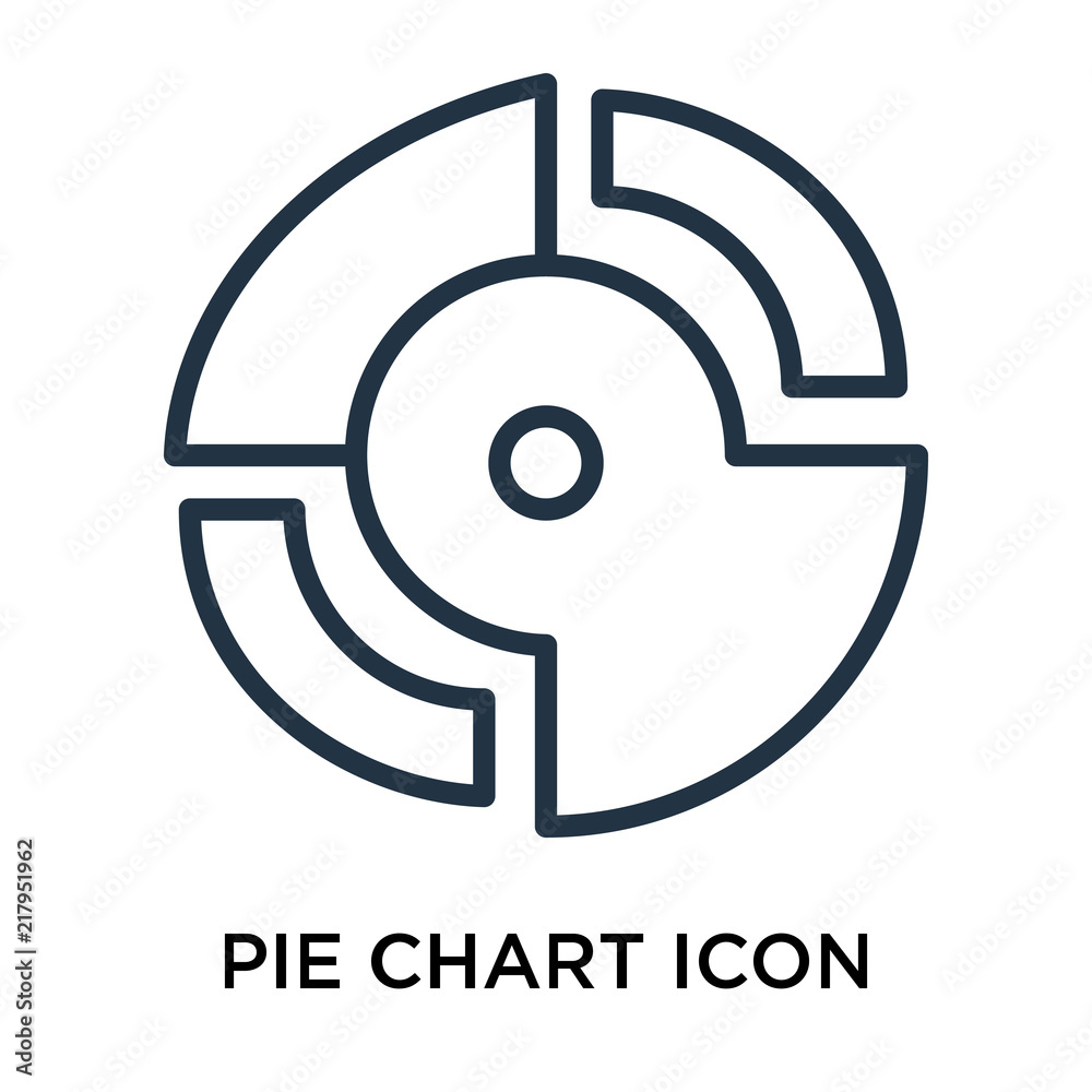 Pie chart icon vector isolated on white background, Pie chart sign , thin data symbols or linear machine learning design in outline style