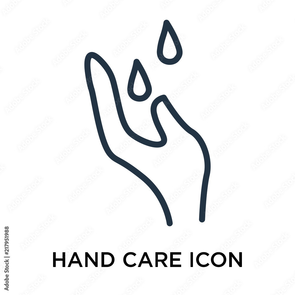 Hand Care icon vector isolated on white background, Hand Care sign , thin elements or linear logo design in outline style Hand Care icon vector isolated on white background, Hand Care sign , thin elements or linear logo design in outline style