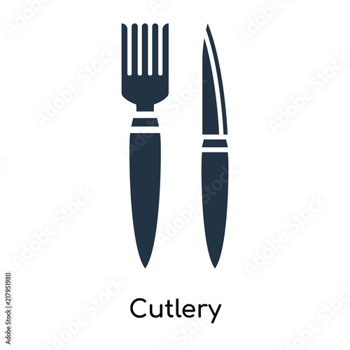 Cutlery icon vector isolated on white background  Cutlery sign