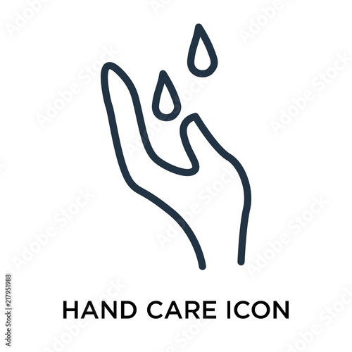 Hand Care icon vector isolated on white background, Hand Care sign , thin elements or linear logo design in outline style