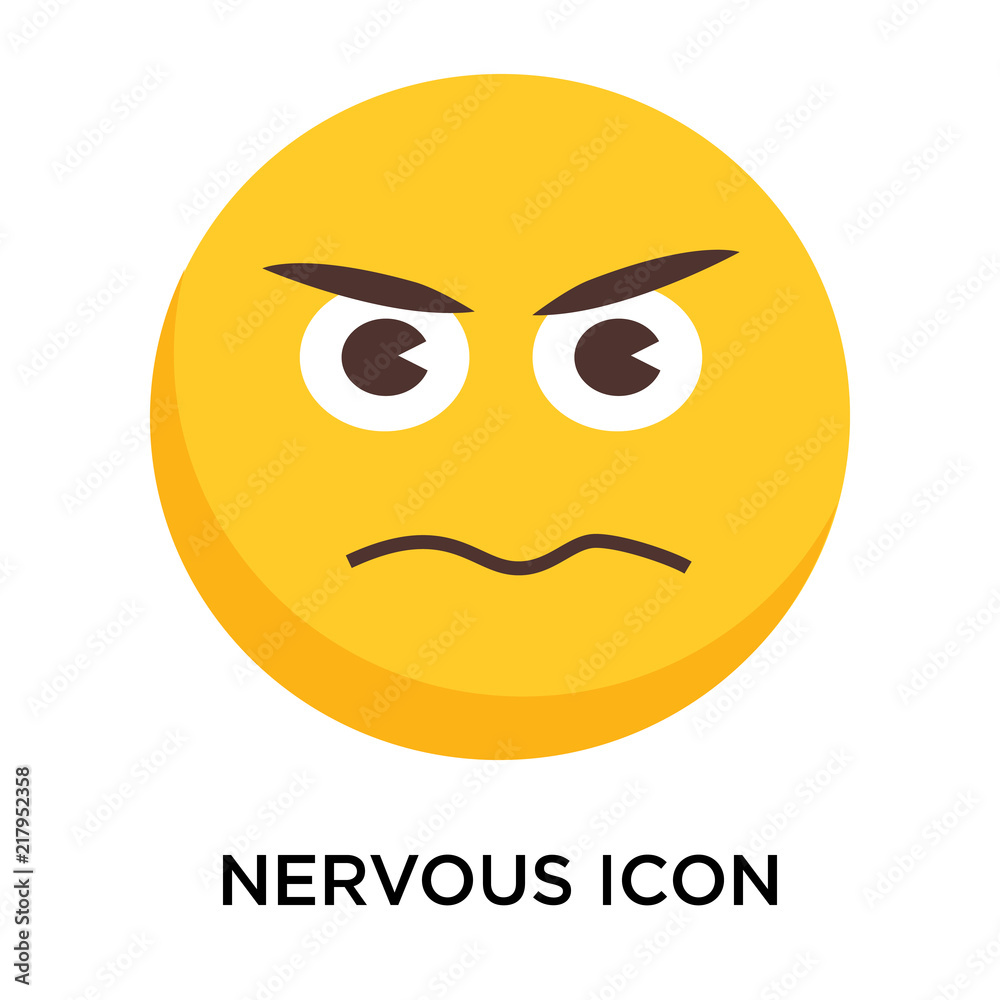 Fototapeta premium Nervous icon vector isolated on white background, Nervous sign