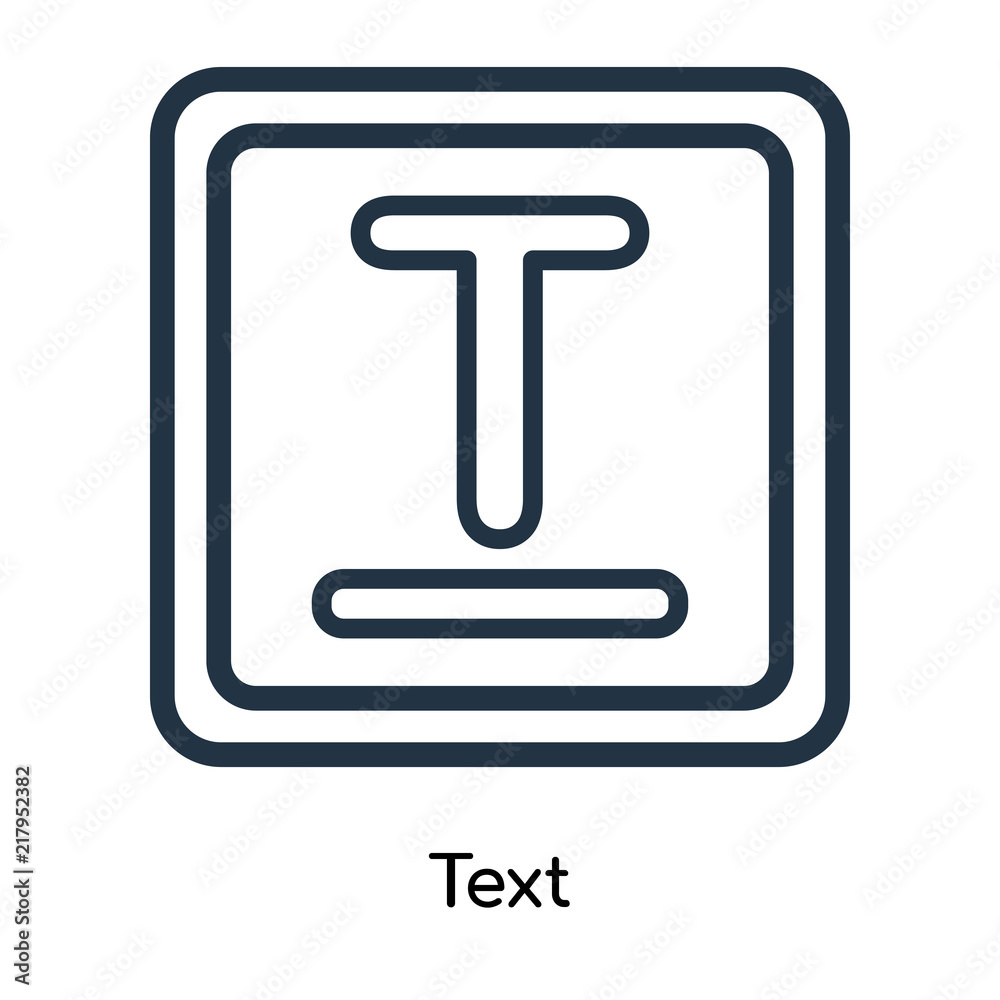 Text icon vector isolated on white background, Text sign , line symbols or linear logo design in outline style Text icon vector isolated on white background, Text sign , line symbols or linear logo design in outline style