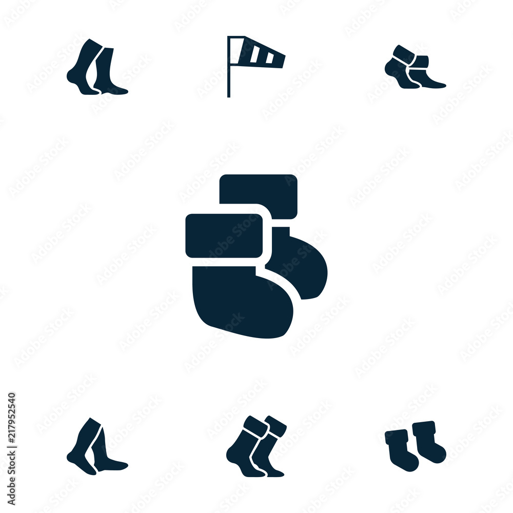 Collection of 7 sock filled icons