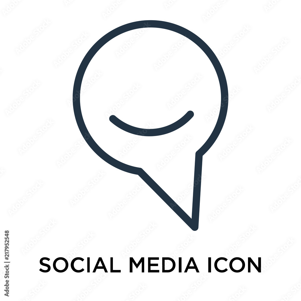 Social media icon vector isolated on white background, Social media sign , thin symbol or stroke element design in outline style Social media icon vector isolated on white background, Social media sign , thin symbol or stroke element design in outline style