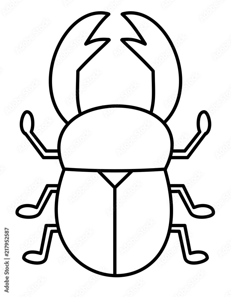 クワガタ(線画) クワガタ(線画)