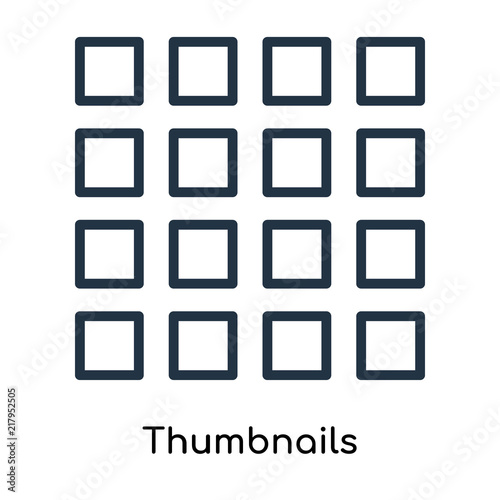 Thumbnails icon vector isolated on white background, Thumbnails sign , line symbols or linear logo design in outline style