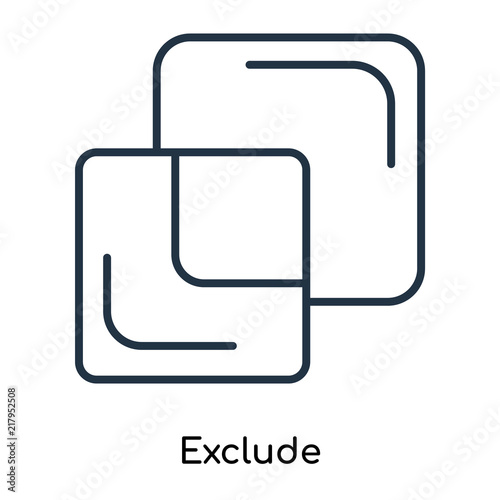Exclude icon vector isolated on white background, Exclude sign , thin symbols or lined elements in outline style