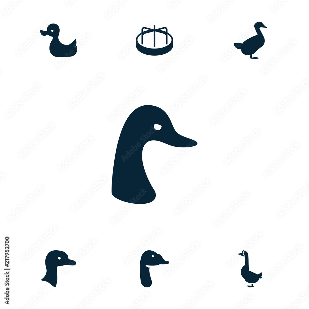 Collection of 7 duck filled icons
