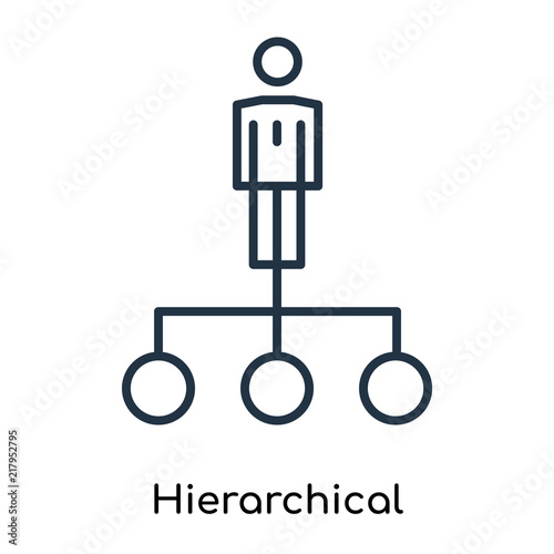 Hierarchical structure icon vector isolated on white background, Hierarchical structure sign , thin symbols or lined elements in outline style