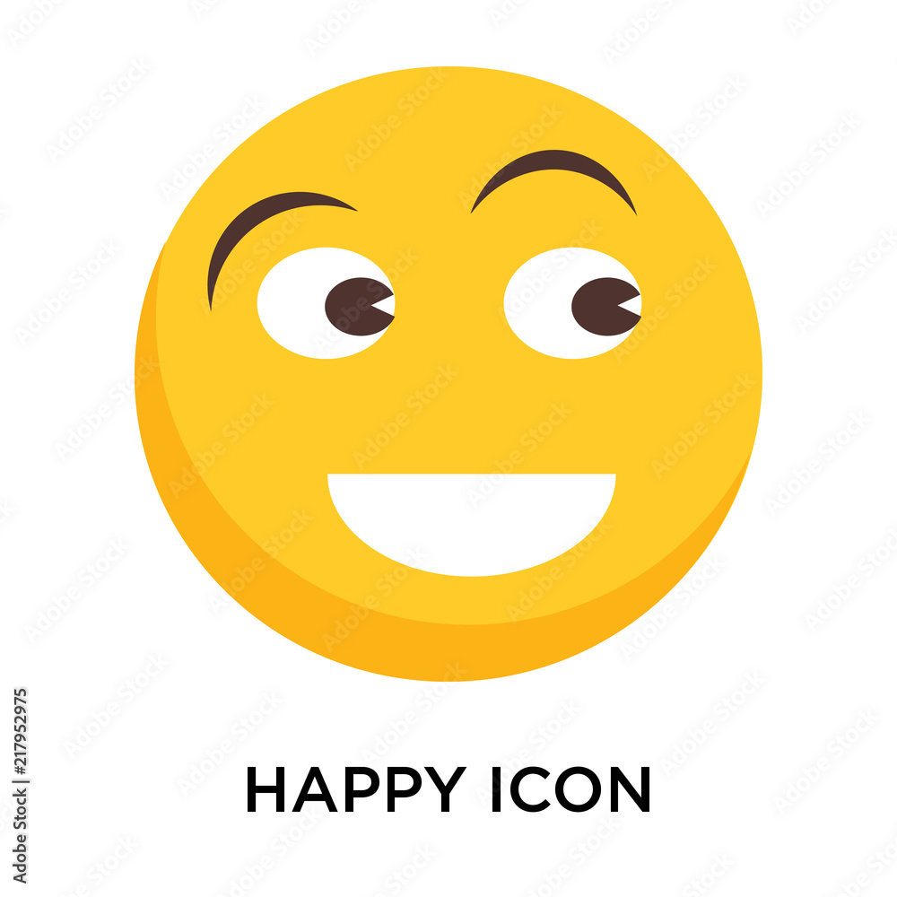 Fototapeta premium Happy icon vector isolated on white background, Happy sign
