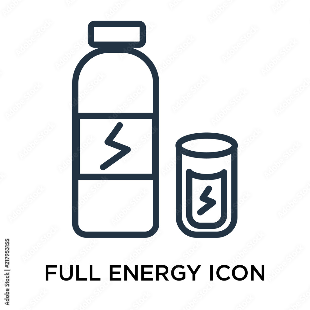 Full Energy icon vector isolated on white background, Full Energy sign , thin elements or linear logo design in outline style Full Energy icon vector isolated on white background, Full Energy sign , thin elements or linear logo design in outline style