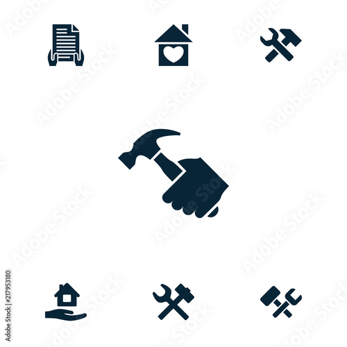 Collection of 7 property filled icons