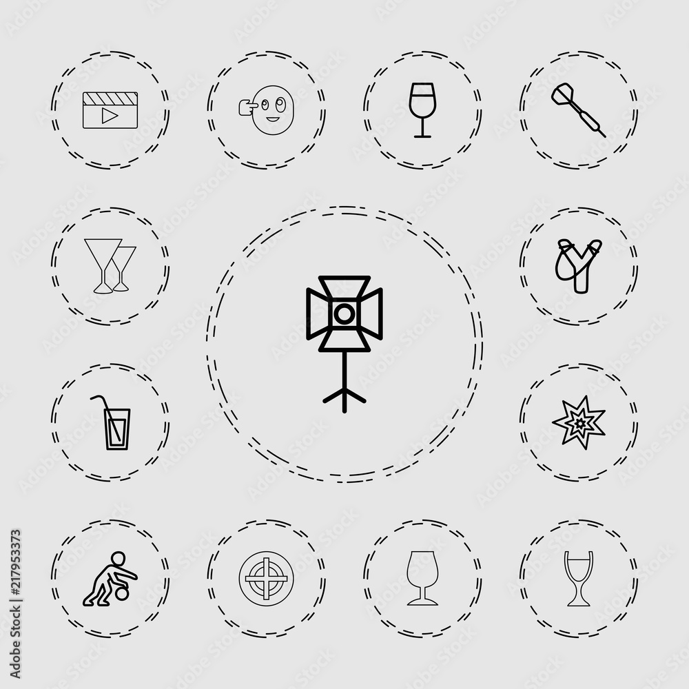 Collection of 13 shot outline icons Collection of 13 shot outline icons