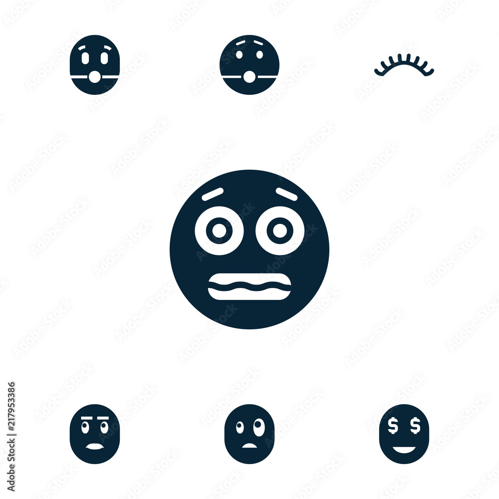 Collection of 7 eyes filled icons Collection of 7 eyes filled icons