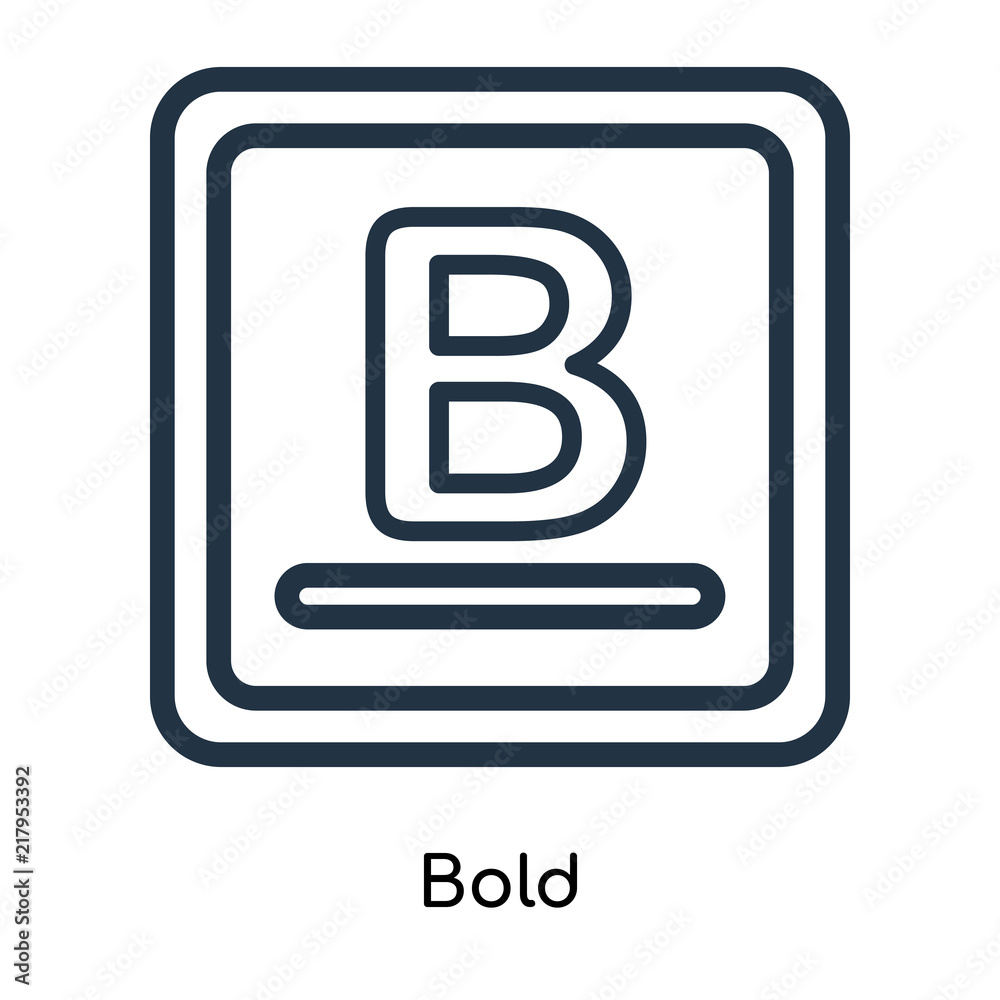 Bold icon vector isolated on white background, Bold sign , line symbols or linear logo design in outline style Bold icon vector isolated on white background, Bold sign , line symbols or linear logo design in outline style